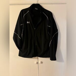 Nike, women’s small, black, zipper jacket, zipper pockets, no hood.